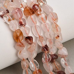 Ferruginous Quartz Natural Red Hematoid Quartz/Ferruginous Quartz Beads Strands, Nuggets, Tumbled Stone, 6~10.5x5.5~7.5x3~6mm, Hole: 0.8mm, about 50~54pcs/strand, 14.96''(38cm)