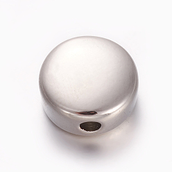 Edelstahl Farbe Anlaufgeschützt 304 Edelstahlperlen, Flachrund, Edelstahl Farbe, 12x12x5.5 mm, Bohrung: 2.3 mm