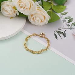 Настоящее золото 18K Браслеты-цепочки из латуни, с застежками пружинного кольца, реальный 18 k позолоченный, 7-1/4 дюйм (18.5 см)