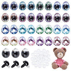 Mixed Color Plastic Safety Craft Eye, for DIY Doll Toys Puppet Plush Animal Making, Mixed Color, 16x19.5x0.2mm