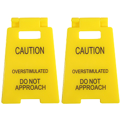 Золотистый 2шт. предупреждающий знак из смолы, признак чрезмерной стимуляции, золотые, 100x67x4 мм