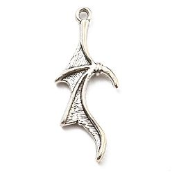 Античное Серебро Плакированный сплав подвески, крылья кисти, античное серебро, 31.5x12.5x2.5 мм, отверстие : 1.6 мм