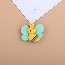 Pale Turquoise Opaque Resin Insect Cabochons, Butterfly, Pale Turquoise, 22x18mm