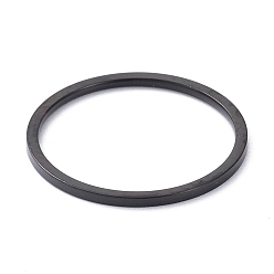 Черный 1 мм полированное кольцо на палец с простым куполом для девочек и женщин, 304 Кольцевое ионное напыление из нержавеющей стали (IP), электрофорез черный, размер США 10 1/4 (19.9 мм)