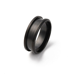 Черный Цвет Металла 201 Нержавеющая сталь рифленая кольцевая рифленая, кольцевой сердечник, для изготовления инкрустации, металлический черный , Размер 10, 8 мм, внутренний диаметр: 20 мм