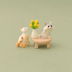 Желтый Креативные миниатюрные милые наборы для украшения кукольного домика для кошек, желтые, 30x15 мм