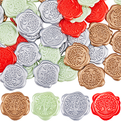 (52) Непрозрачная лаванда 80шт 4цвета клейкие восковые наклейки-печати для дерева жизни, конверт печать украшения, для поделок альбом diy подарок, разноцветные, 2.5 см, 20 шт / цвет