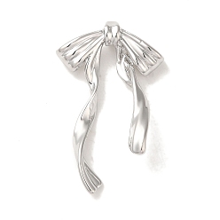 Платина Латунные подвески, без кадмия, без никеля и без свинца, бантом, платина, 29x18x5.5 мм, отверстие : 2 мм