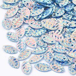 Стально-синий Пластиковые ссылки блестка, блестки бисер, лист, стальной синий, 8.5x4.5x0.5 мм, Отверстие : 1 мм , около 30000 шт / 500 г