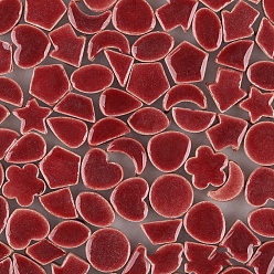 (123L) Белый крем непрозрачный блеск Мозаика из керамогранита, мозаика неправильной формы, для поделок из мозаики своими руками, рамы для картин, разнообразные, огнеупорный кирпич, 10x5 мм, 170 шт / пакет