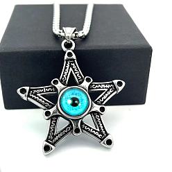 Нержавеющая Сталь Цвет Винтажный готический кулон в виде сглаза в форме звезды из титановой стали, украшение для мужчин.