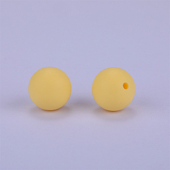 Moccasin Round Silicone Focal Beads, Chewing Beads For Teethers, DIY Nursing Necklaces Making, Moccasin, 15mm, Hole: 2mm