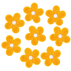 Orange 8 Accessoires de costume en feutrine de laine à motif de marguerite, accessoires pour cheveux, orange, 80~82x80~84x11~12.5mm