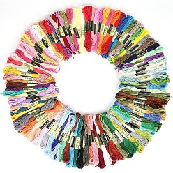 (52) Непрозрачная лаванда 100 мотки 100 цвета 6 хлопчатобумажная нить для вышивания в слоях, нитки для вышивки крестиком, для шитья своими руками, разноцветные, 1.2 мм, около 8.20 ярдов (7.5 м) / моток, 1 моток/цвет