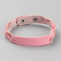 Pink Простой браслет из искусственной кожи с пряжками, розовые, 9-1/8 дюйм (23 см)