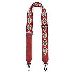 Темно-Красный Сумка через плечо с регулируемыми ремнями из полиэстера в богемном этническом стиле, замена плечевого ремня, темно-красный, 132x3.8 см