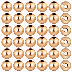 Настоящее золото 18K Spacer бисер латунные, круглые, реальный 18 k позолоченный, 5 мм, отверстие : 1.2 мм, 300 шт