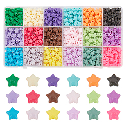 (52) Непрозрачная лаванда 720 шт 18 цвета непрозрачные акриловые бусины, звезда, разноцветные, 9x9.5x5.5 мм, отверстие : 2.5 мм, 40 шт / цвет