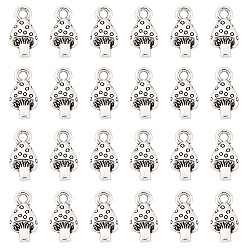 Античное Серебро 60Шармы из сплава в тибетском стиле, без свинца и без кадмия, гриб, античное серебро, 13x8 мм, отверстие : 2 мм