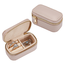 Папайя Оранжевый Портативные дорожные прямоугольные коробки для хранения ювелирных изделий из искусственной кожи на молнии, футляр для сережек, Кольца, Браслеты, papayawhip, 8.5x4.9x4.1 см