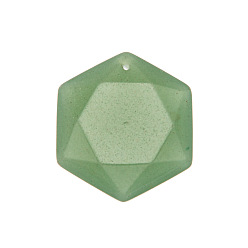 Зеленый Авантюрин Естественный зеленый авантюрин подвески, шестиугольник, 25x28x10 мм