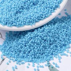 (RR413) Непрозрачный Бирюзово-синий Миюки круглые бусины рокайль, японский бисер, 15/0, (rr 413) непрозрачный бирюзовый, 15/0, 1.5 мм, отверстия : 0.7 mm, около 250000 шт / фунт