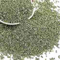 Темный Морско-зеленый Гальванизируйте стеклянных шариков семени, металлических цветов, цилиндр, темно-зеленый, 1.6x1.3 мм, отверстие : 0.8 мм, Около 60000 шт / фунт