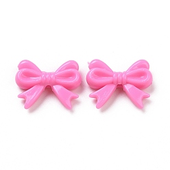 Hot Pink Opaque Acrylic Beads, Bowknot, Hot Pink, 14x18x4.5mm, Hole: 2mm, about 917pcs/500g