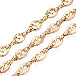 Light Gold Железные цепочки из кофейных зерен, несварные, с катушкой, золотой свет, 7.5x5.5x1.5 мм, ссылка: 7x3x1.5 mm, около 32.81 футов(10м)/рулон