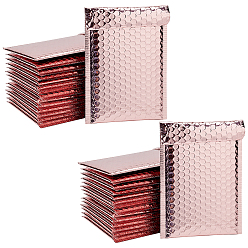 Plastic Rose Gold Bubble Packaging Bags, Self-Adhesive Closure, for Mailing, Packaging, Rectangle, 20x15cm
