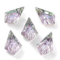 Светло-витражный Подвески из тисненого стекла со стразами, граненые, воздушный змей, витражный свет, 13x8x4 мм, отверстие : 1.2 мм