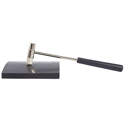 Черный Двусторонний молоток из стали и резины для изготовления ювелирных изделий, с квадратной резиновой амортизаторной звукоизоляционной прокладкой, чёрные, 18x3.9x1.25 см