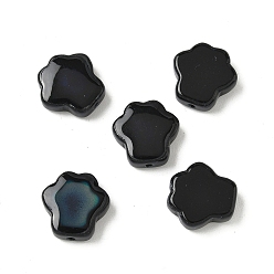 Черный Стеклянные бусины, чувствительные к температуре бусины, меняющие цвет, цветок, чёрные, 13.5x13.5x5 мм, отверстие : 1.3 мм