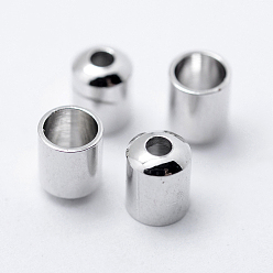 Платина Латуни мозг заканчивается, Торцевые крышки, колонка, долговечный, платина, 5x4 мм, отверстия: 1 mm, 3 mm внутреннего диаметра