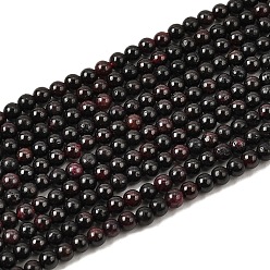 Dunkelrot Edelstein Perlen Stränge, natürlicher Granat, Klasse ab, Runde, dunkelrot, 4 mm, ca. 100 Stk. / Strang, 15.5 Zoll