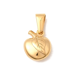 Яблоко 304 подвески из нержавеющей стали, золотые, вакуумное покрытие pvd, долговечный, яблоко, 14x11x6 мм, отверстие : 3.5x7 мм