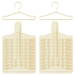 Золотой 50шт мини-вешалка для одежды из железа, аксессуары для кукольного домика, золотые, 3.5x6.5x0.1 см