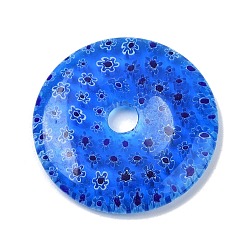 Королевский синий Бусины ручной работы подвески тысячецветник, пончик, королевский синий, 39x5 мм, отверстие : 8 мм