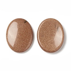 Камень с Пылевым Золотом Синтетический камень для беспокойства голдстоун для терапии тревоги, овальный камень большого пальца, 45x34~35x7~8.5 мм
