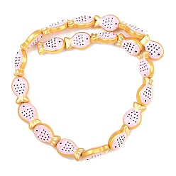 Pink Baking Paint Opaque Glass Enamel Beads, Hand Drawn Beads, Fish, Pink, 19x12.5x7mm, Hole: 1.2mm