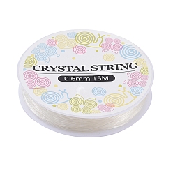 Clear Elastic Crystal Thread, Stretchy String Bead Cord, for Beaded Jewelry Making, Clear, 0.6mm, about 16.4 yards(15m)/roll