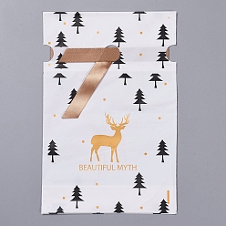 Белый Рождественские подарочные пакеты на шнурке, сумочки с галстуком-бабочкой, подарочная упаковка для вечеринок, белые, 23 (± 2 см) x 15x0.01 см, около 45~50 шт / упаковка