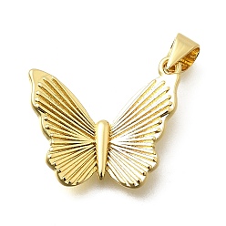 Настоящее золото 18K Латунные подвески, бабочки прелести, долговечный, без свинца и без кадмия, стойки покрытие, реальный 18 k позолоченный, 17.5x19.5x4 мм, отверстие : 4.5x3.5 мм