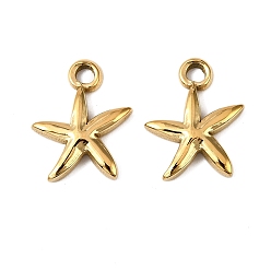 Морская звезда 304 подвески из нержавеющей стали, ионное покрытие (ip), реальный 18 k позолоченный, морская звезда, 15x12x3 мм, отверстие : 1.8 мм