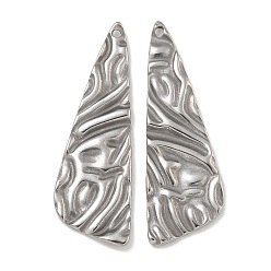 Нержавеющая Сталь Цвет Антикоррозийные 304 подвески из нержавеющей стали, треугольный шарм, цвет нержавеющей стали, 38.5x13.5x1.7 мм, отверстие : 1 мм