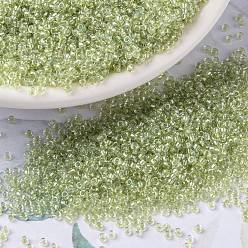 (RR1135) Inside Dyed Lime MIYUKI Round Rocailles Beads, Japanese Seed Beads, (RR1135) Inside Dyed Lime, 15/0, 1.5mm, Hole: 0.7mm, about 5555pcs/bottle, 10g/bottle