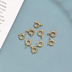 Настоящее золото 18K Латунная застежка пружинного кольца, реальный 18 k позолоченный, 5.5 мм