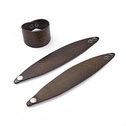 Кокосово-Коричневый Браслеты кожи сплава, кокосового коричневый, 8-5/8 дюйм (22 см)