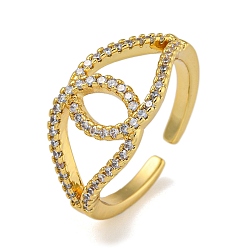 Настоящее золото 18K Открытые манжеты из листовой латуни с микропаве из циркония для женщин, без кадмия и без свинца, реальный 18 k позолоченный, 11.5 мм, регулируемый