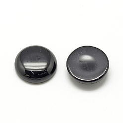 Black Stone Synthetic Black Stone Cabochons, Half Round/Dome, 14x5~6mm